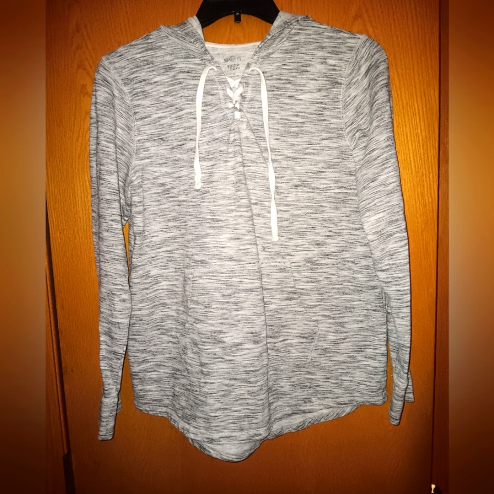 Women's size large,  grey hooded sweatshirt